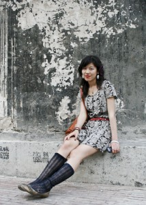 Drunk girl at Electro Music Festival Acupuncture Records Beijing 798