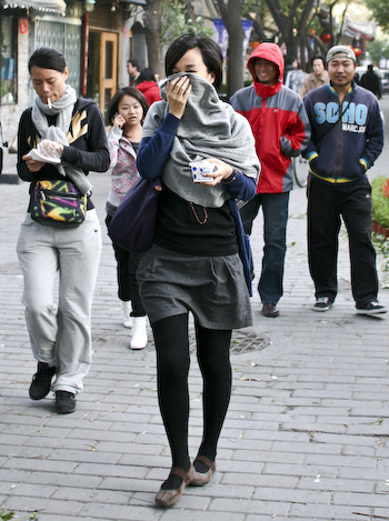 girl in wind